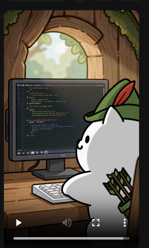 DevCat focused on code at a treehouse computer